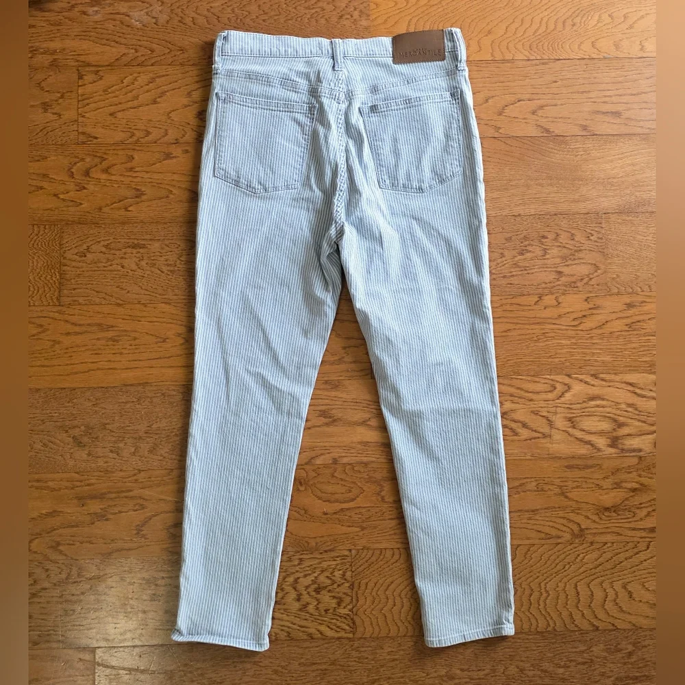 J. Crew Mercantile Striped Jeans Size 29 Blue White